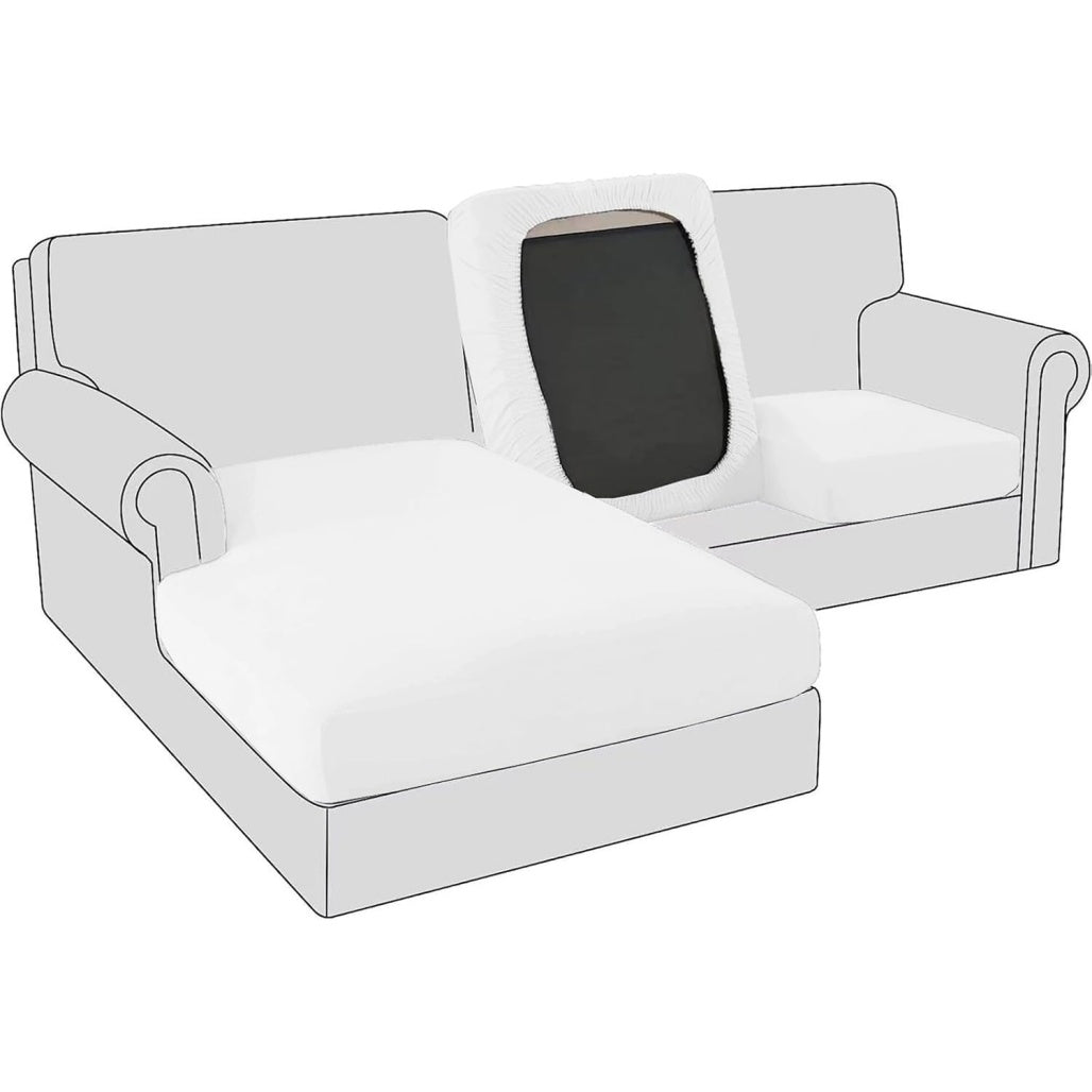 Copertura Elasticizzata per Cuscino Singolo da Divano Colore Bianco